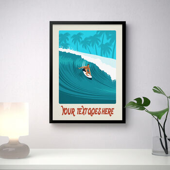 Personalised Big Wave Surfer Poster, 2 of 6