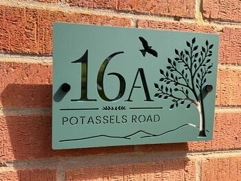 Personalised Tree And Bird Acrylic House Number Sign, 6 of 9
