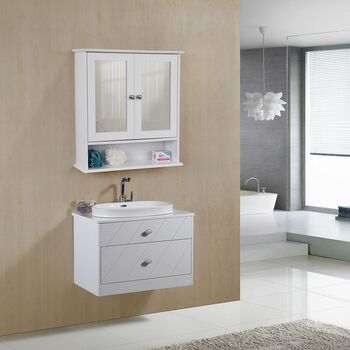 Wall Mounted Double Mirror Doors Storage Cabinet, 3 of 7