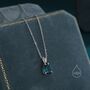 Sterling Silver London Blue Pear Cut Cz Necklace, thumbnail 7 of 12
