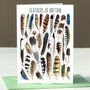 Feathers Of Britain Art Blank Greeting Card, thumbnail 1 of 11