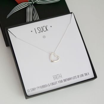 I'm Sorry Apology Sterling Silver Necklace Gift, 7 of 7