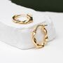 9ct Yellow Gold Twisted Hoop Earrings 17mm 22.5mm, thumbnail 5 of 6