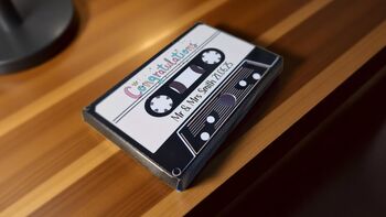 Personalised Cassette Voice Message Card – Neon Happy Birthday, 5 of 12