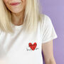 Personalised Bridal Party Heart Organic T Shirt, thumbnail 1 of 5