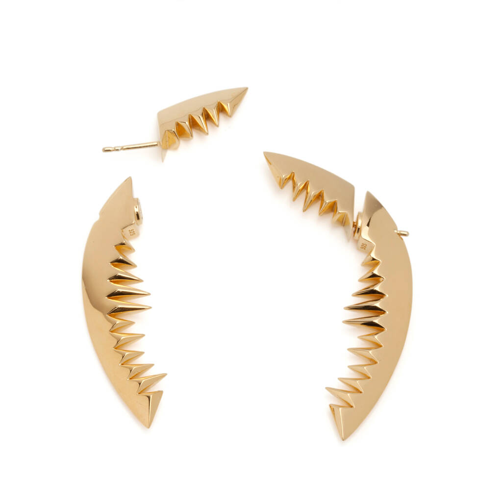 Shark Bay Earrings Gold By Kasun London | notonthehighstreet.com