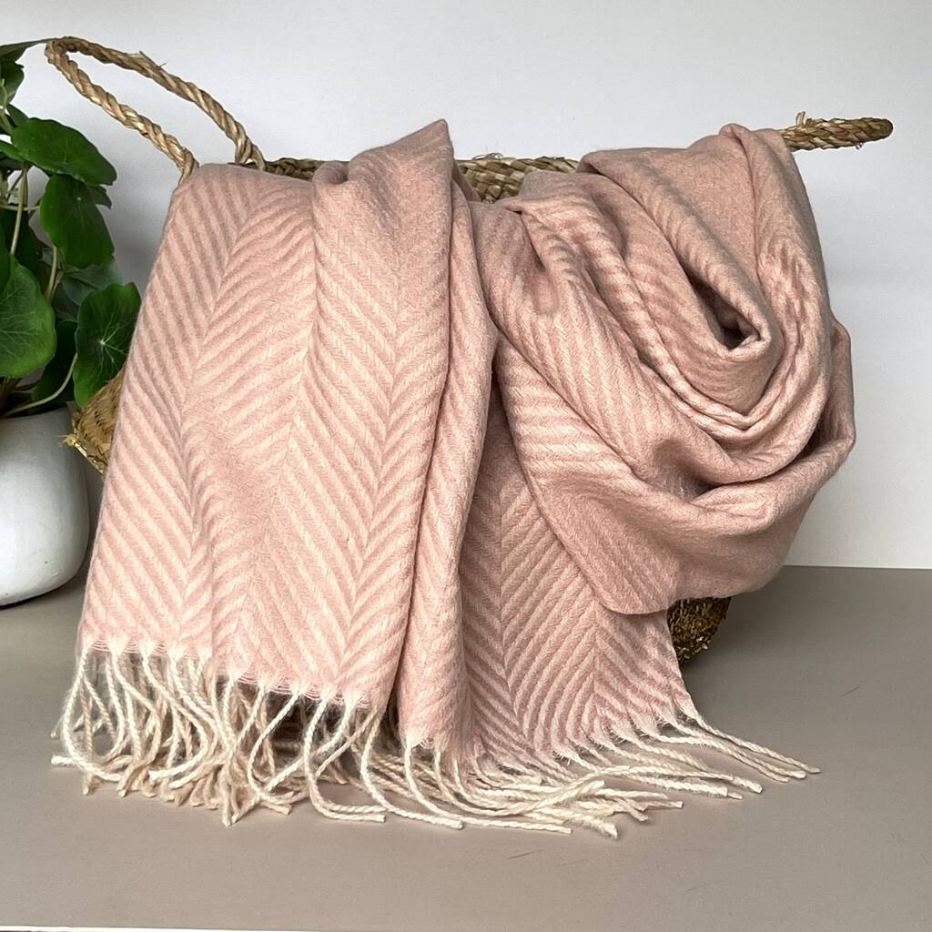 Herringbone Scarf In Pink By Nest Ts