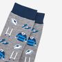 Men's Rugby Bamboo Socks In Grey And Blue, thumbnail 3 of 4