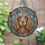 Cocker Spaniel Chocolate Stained Glass Effect Suncatcher, thumbnail 2 of 6