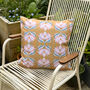 Water Resistant Garden Outdoor Cushion Lotus Flower Mustard, thumbnail 2 of 4