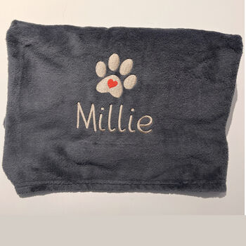 Personalised Embroidered Fleece Pet Dog Blanket, 6 of 8