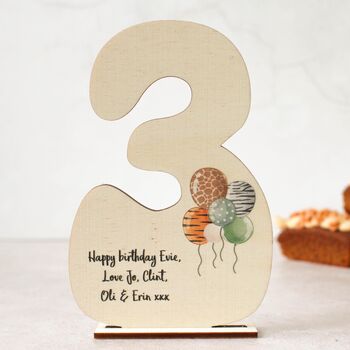 Personalised Number Card, Animal Print Balloons, 4 of 10