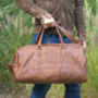 Leather Holdall Weekend Bag, thumbnail 3 of 12