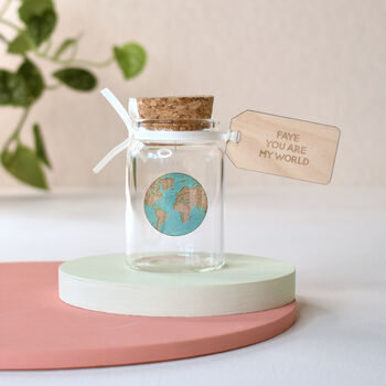 You Are My World Valentines Keepsake Message Bottle, 5 of 5
