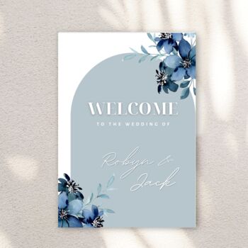 Blue Custom Wedding Welcome Sign/ Foam Board, 2 of 5