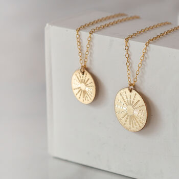 14k Gold Filled Sun Pendant Necklace, 6 of 9