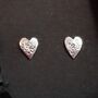 Tiny Sterling Silver Heart Shaped Studs, thumbnail 3 of 5