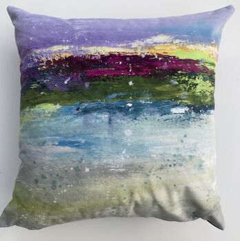 Velvet Abstract Landscape Cushions, 2 of 7