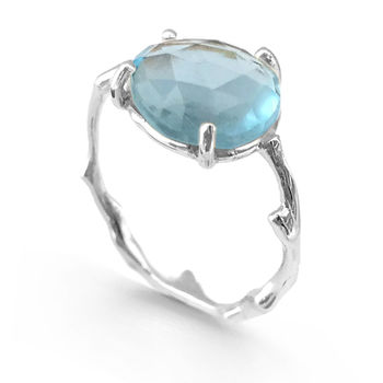 Twig Statement Ring With Rose Cut Blue Topaz, 5 of 7