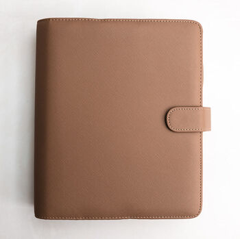 Neutral Saffiano Planner And Diary Cover With Zip Pouch, 11 of 12