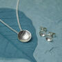 Leaf Texture Sterling Silver Dome Jewellery Set, thumbnail 1 of 6