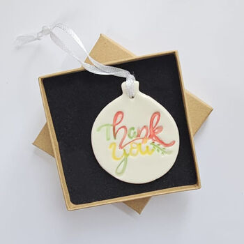 Ceramic Thank You Hanging Decoration Gift, Gift Tag, 6 of 6