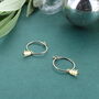 Dainty Christmas Tree Hoop Earrings, thumbnail 1 of 3