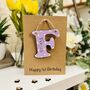 Personalised 1st Birthday Alphabet Letter Keepsake Card, thumbnail 2 of 8