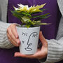 Face Line Drawing Plant Pot With Cress Seeds, thumbnail 2 of 3