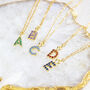 Gold Or Silver Plated Birthstone Initial Necklace, thumbnail 3 of 11