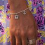 Peace Love And Freedom Charm Bracelet Silver, thumbnail 2 of 9