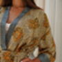 Gold Unisex Batik Silk Blend Kimono Robe Jacket, thumbnail 11 of 11