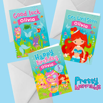 Personalised Good Luck Mermaid Card, 5 of 5