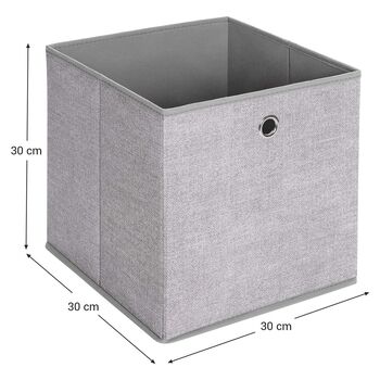 Set Of Six Light Grey Foldable Storage Boxes, 5 of 7