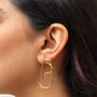 Gold Plated Artistic Abstract Infinity Stud Earrings, thumbnail 1 of 8