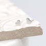 Sterling Silver Tiny Heart Stud Earrings, thumbnail 2 of 3