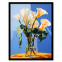 Luxurious Lily Calla Floral Blue Yellow Wall Art Print, thumbnail 5 of 6
