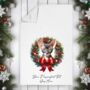 Personalised Cat In Christmas Wreath Gift Tea Towel, thumbnail 5 of 12