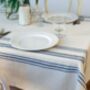 Pure Belgian Linen Tablecloth With Blue Stripe, thumbnail 3 of 3