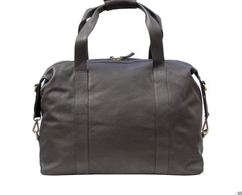 Elpaso Brown Thick Leather Holdall, 6 of 6