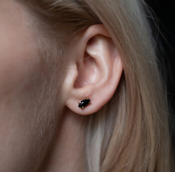 Black Onyx Marquis Stud Earring, 2 of 6