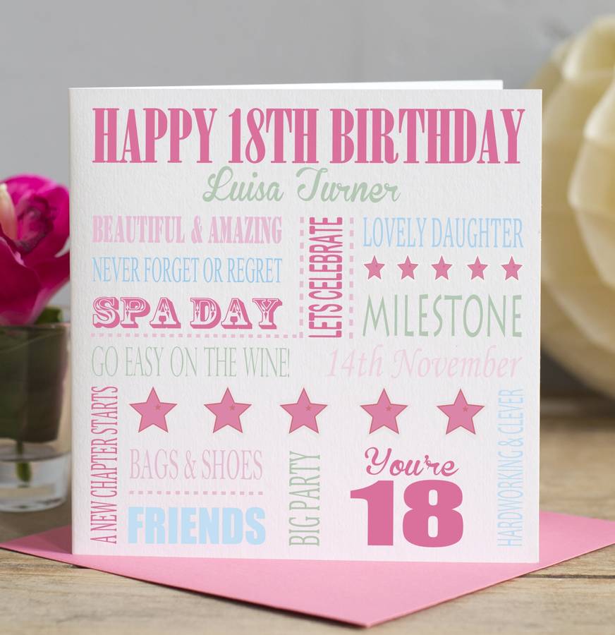 18th Birthday Card For Her By Lisa Marie Designs