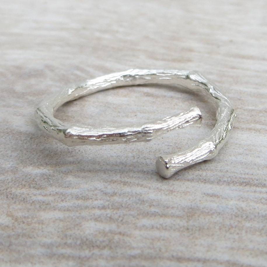 adjustable silver twig ring by gracie collins | notonthehighstreet.com