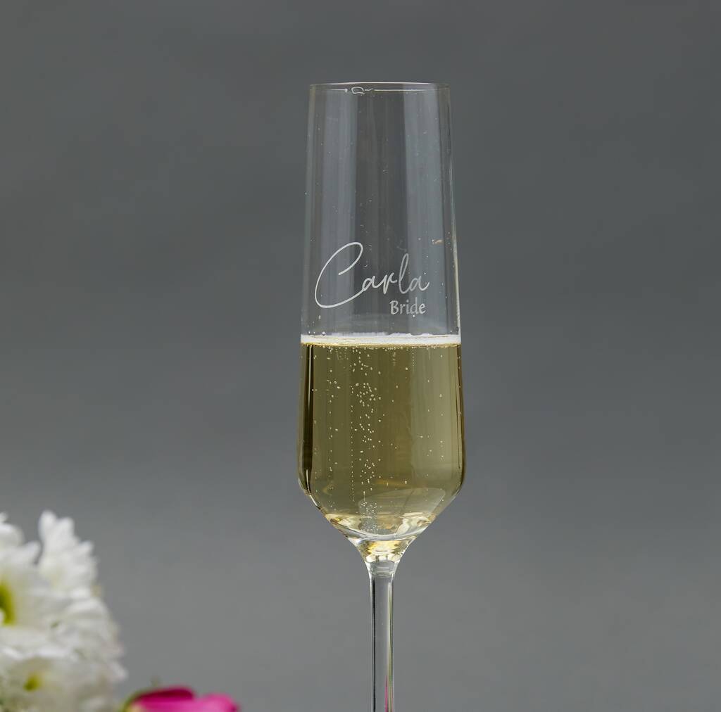 Personalised 'Bride' Champagne Flute By PoppyK