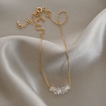 Gold Tone Clear Quartz Crystal Necklace, 2 of 8