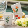 Set Of Four Hand Painted Dolomite Flower Tumblers, thumbnail 3 of 5