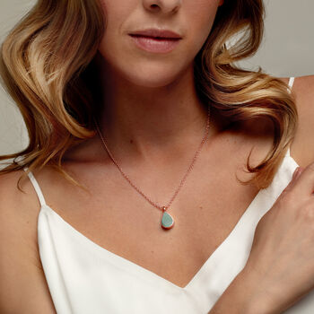 Teardrop Malachite Urn 18 K Rose Gold Plated Silver, 4 of 8