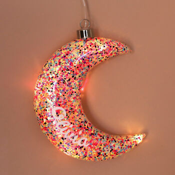 Personalised Hanging Pink Glitter LED Light, 3 of 5