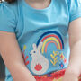 Girls T Shirt | Rainbow Bunny | Certified Organic, thumbnail 1 of 7