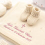 Toffee Moon Cream Pointelle Personalised Baby Blanket, thumbnail 2 of 12